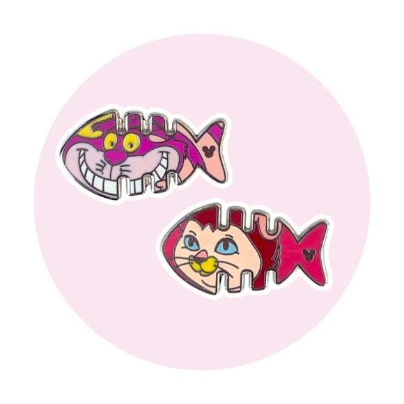 Disney Other - Alice in Wonderland Disney Pins: Cheshire Cat and Dinah Fish